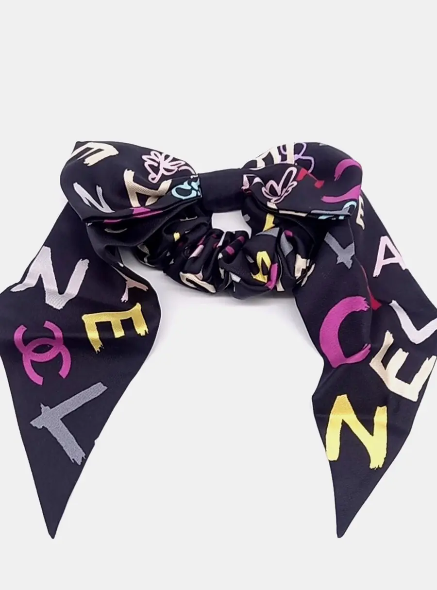Chanel Silk Black Hair Scrunchie
