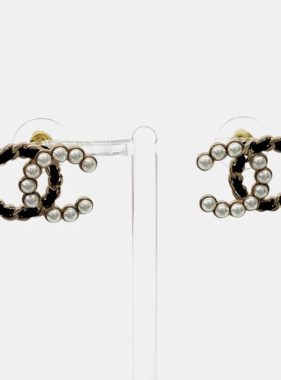 Chanel logo earrings