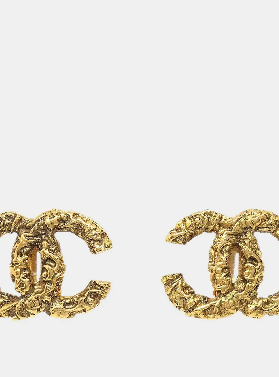 Chanel Gold CC Clip-On Earrings
