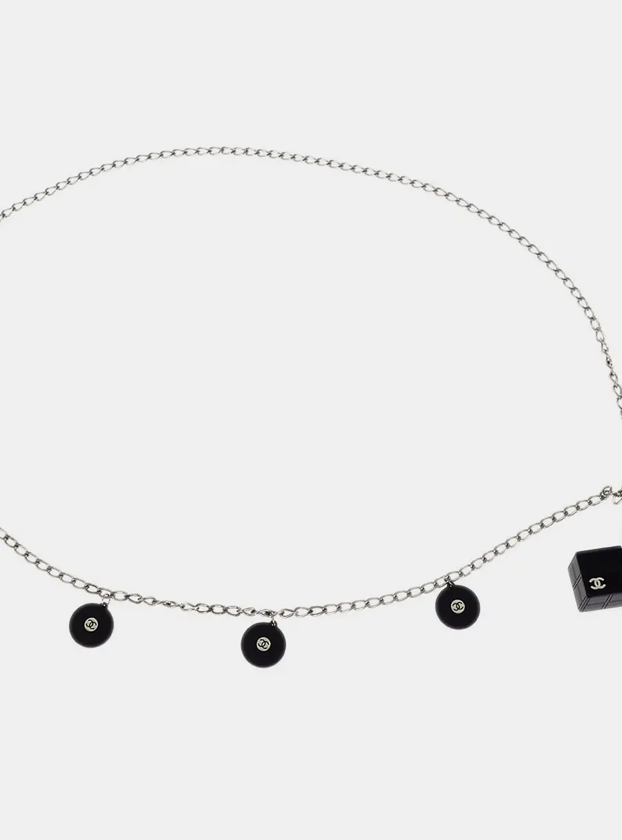 Chanel Cube Record Chain Belt Silver