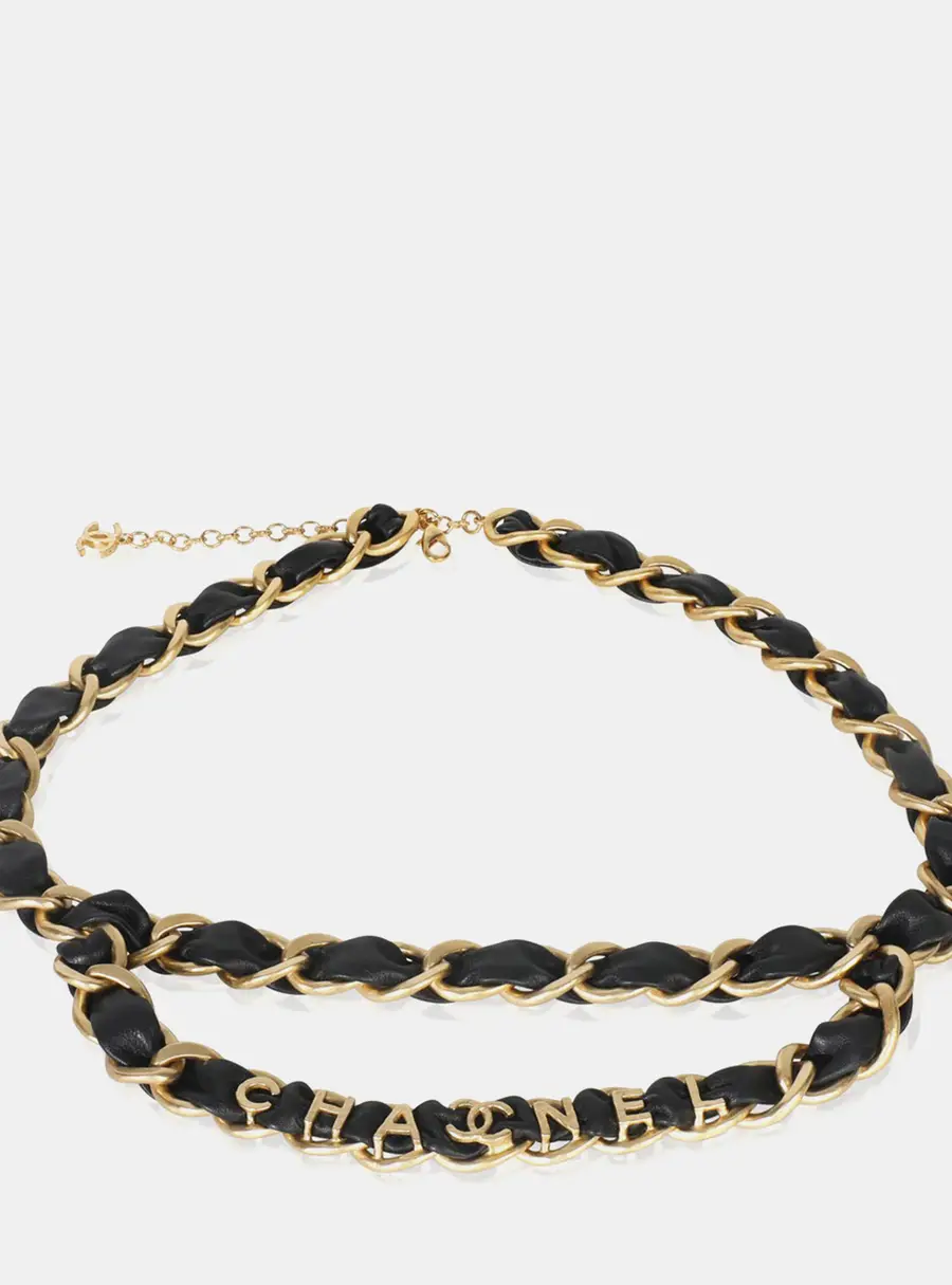 Chanel Gold-Plated 2020 Leather Chain Link Belt