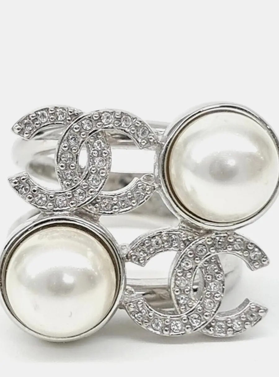 Chanel Silver Plated Metal Ring