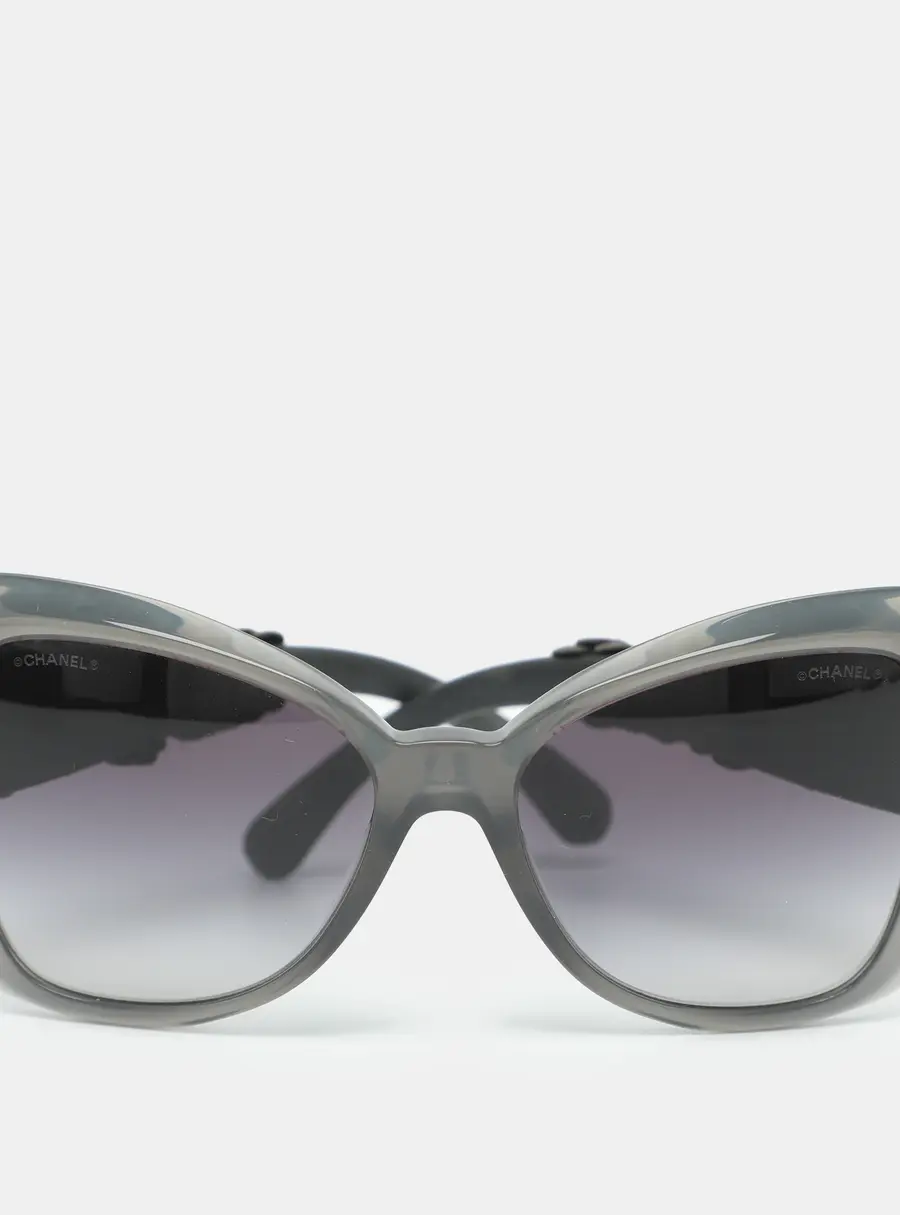 Chanel Black Gradient 5317-Q-A CC Camellia Butterfly Sunglasses