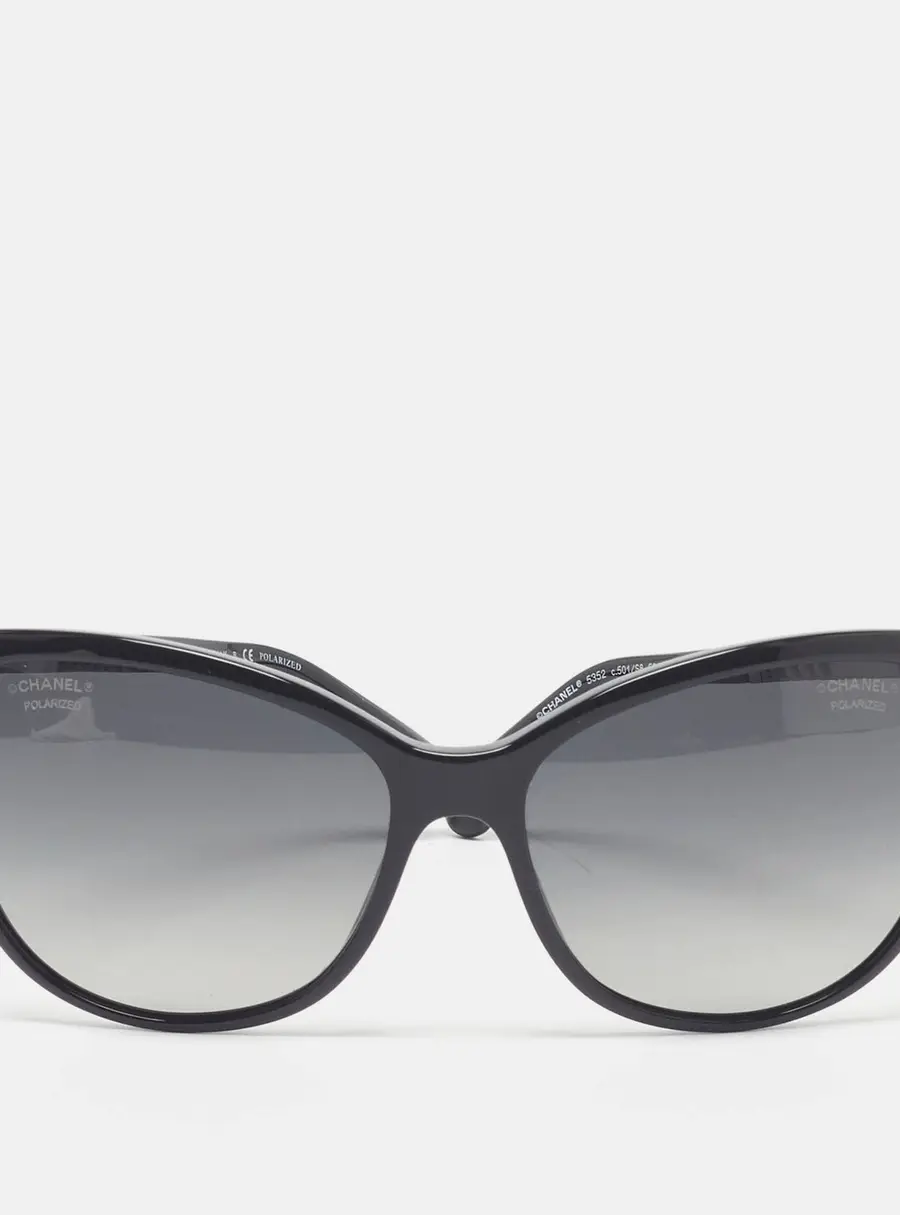 Chanel Black Polarized 5352 A Butterfly Sunglasses