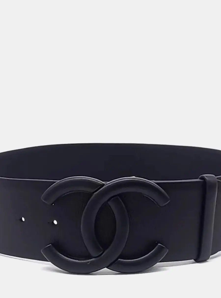 Chanel Leather Logo Belt