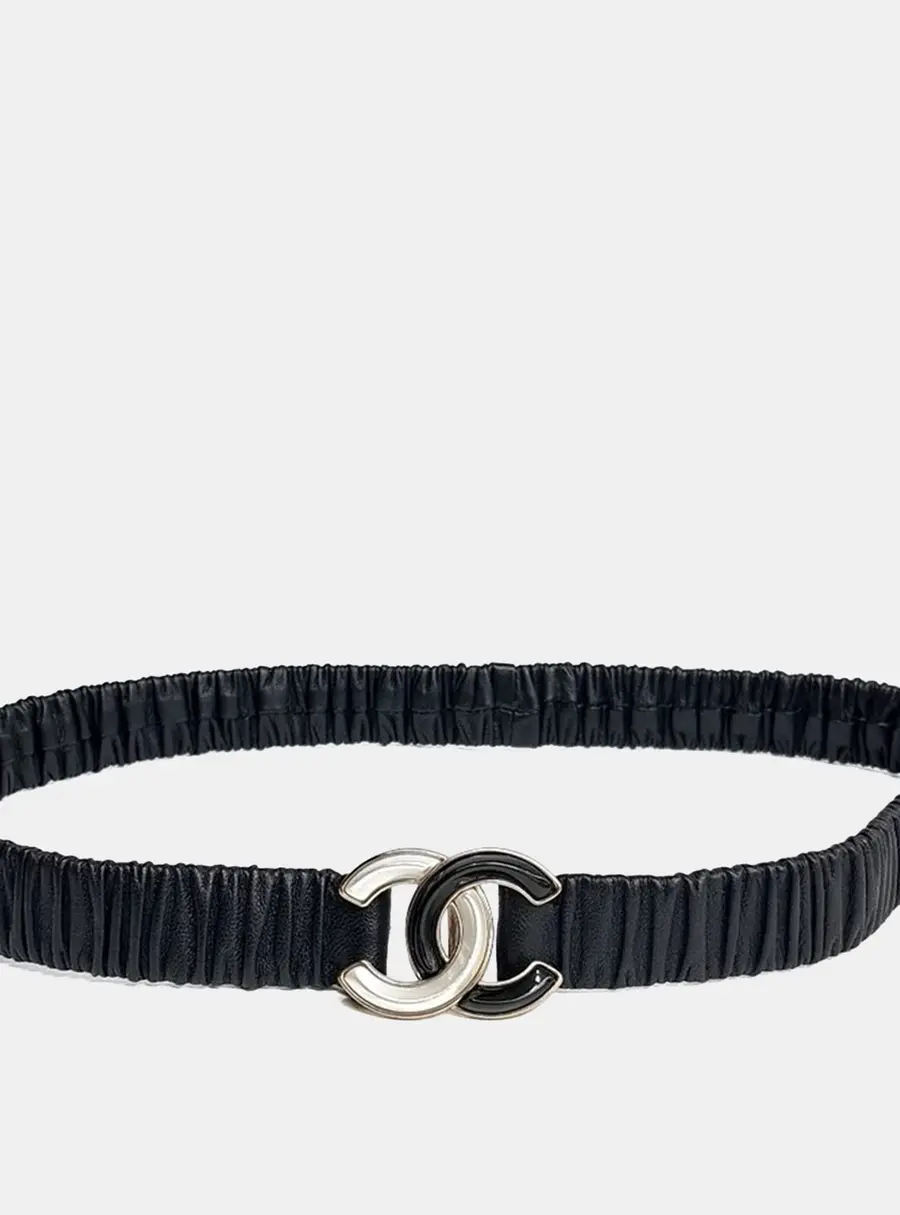 Chanel Leather Black banding belt