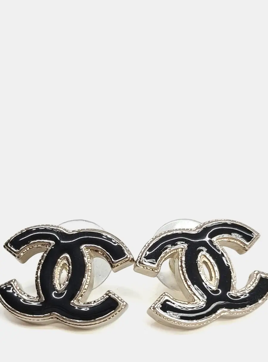 Chanel CC Logo Black/Gold earrings