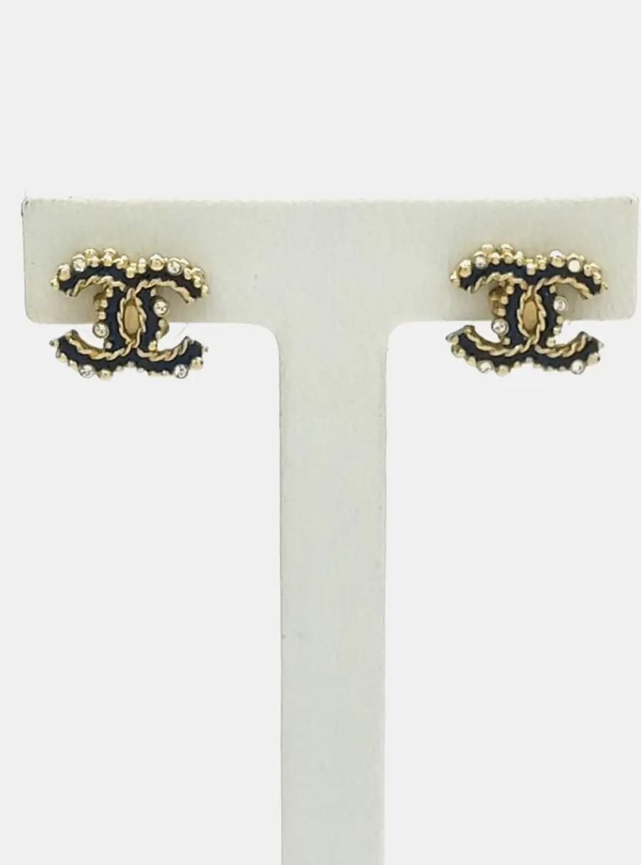 Chanel logo metal earrings
