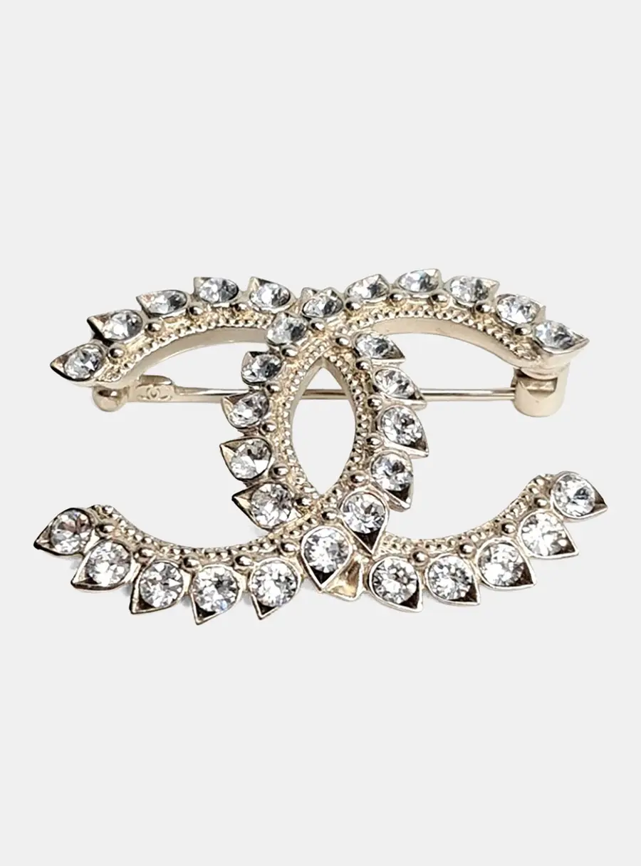 Chanel logo embellished brooch
