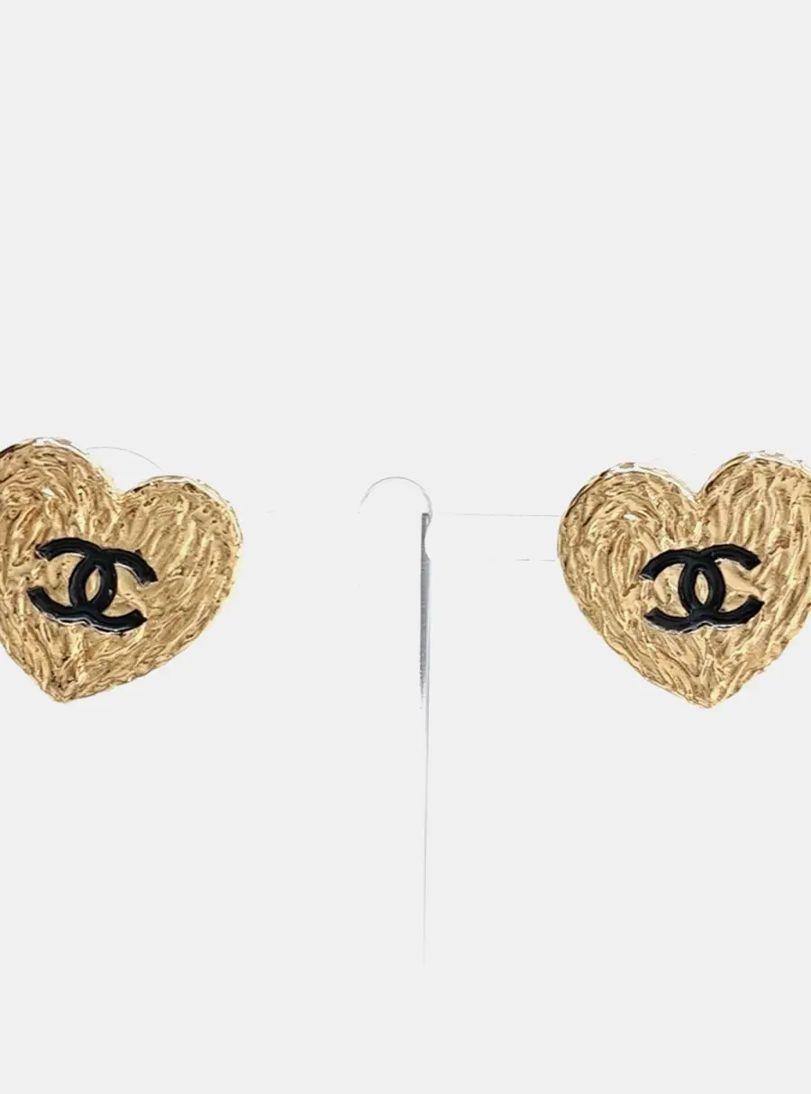 Chanel heart earrings