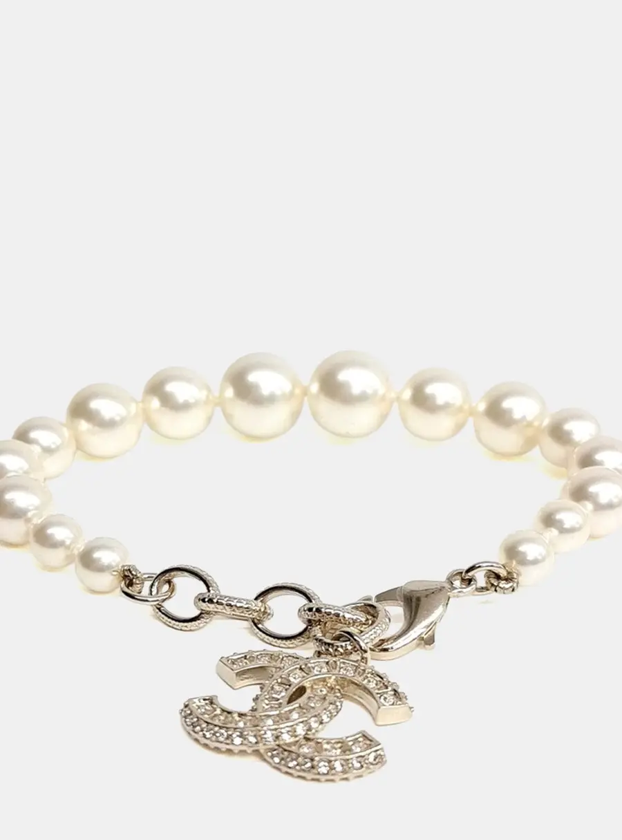Chanel Pearl CC Charm Bracelet