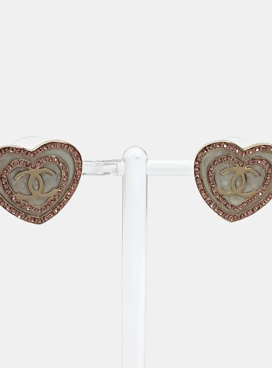 Chanel heart earrings