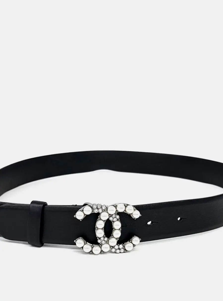 Chanel Black Leather Belt