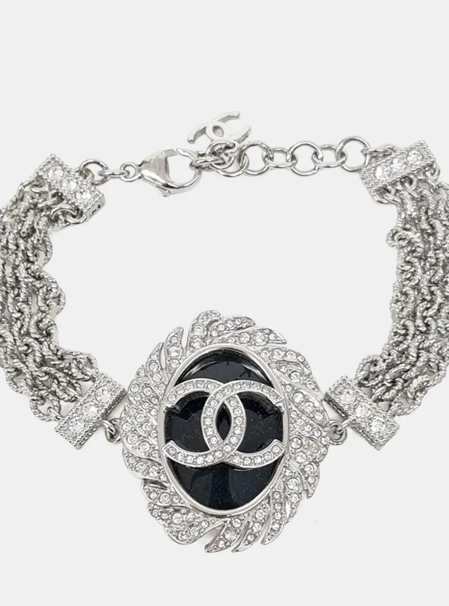 Chanel CC Cubic Zirconia Silver Bracelet