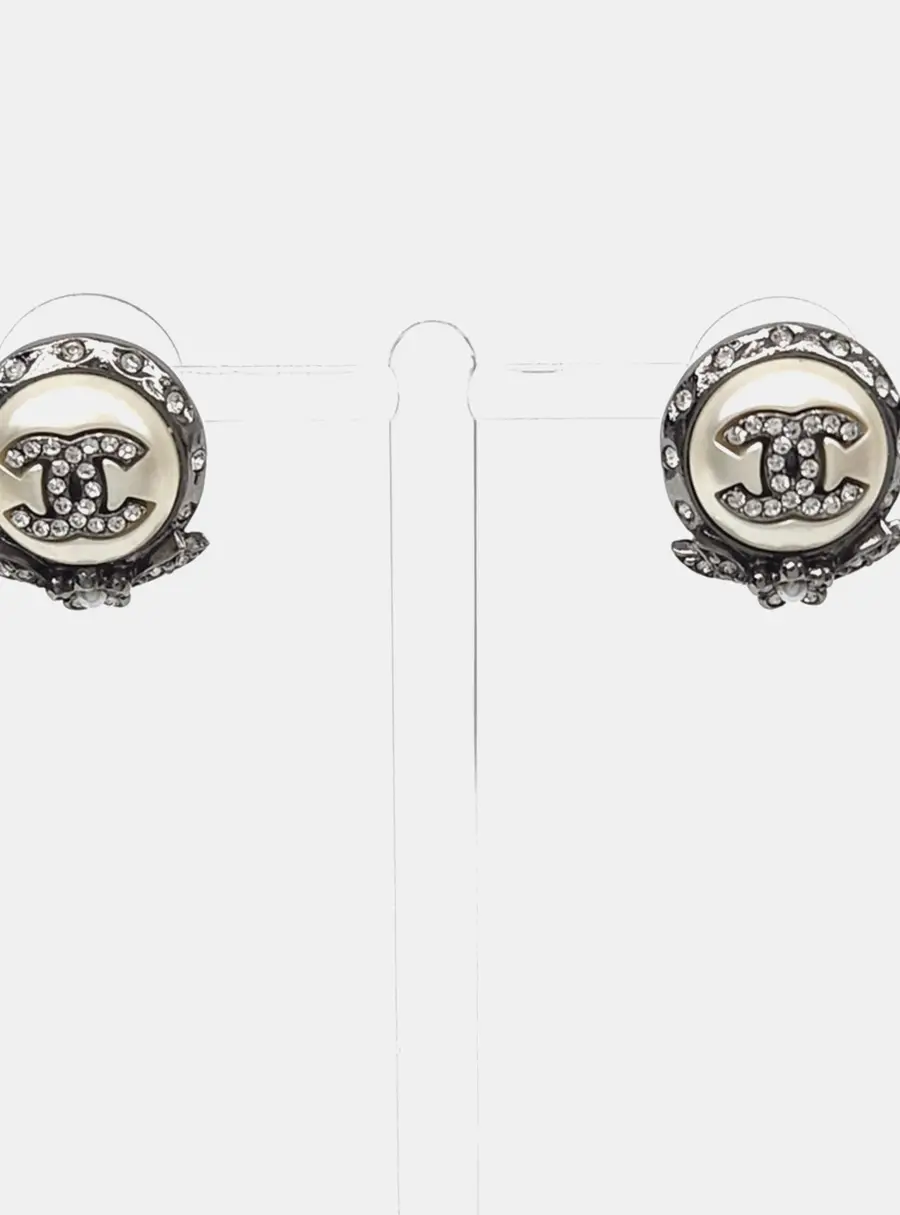 Chanel Silver Tone Earrings
