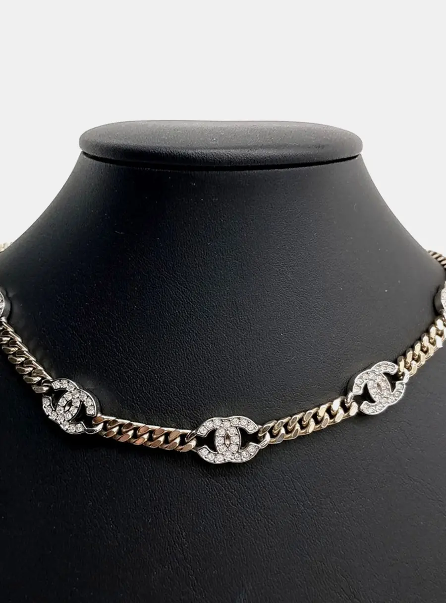 Chanel chain choker necklace