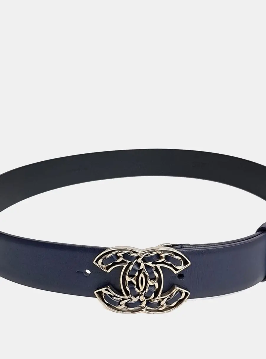 Chanel Leather Logo belt