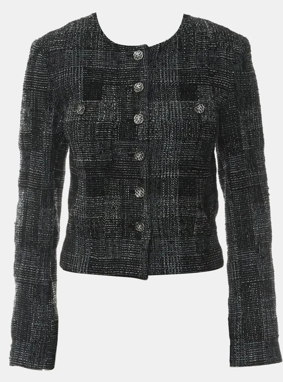 Chanel 22A/W Black Tweed Jacket M