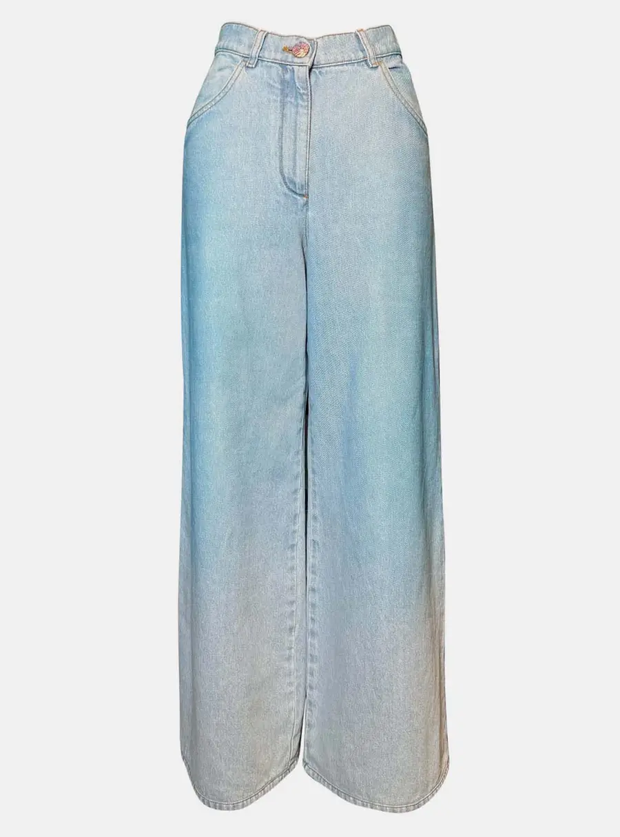 Chanel Wide -Leg Blue Denim Women's Jeans