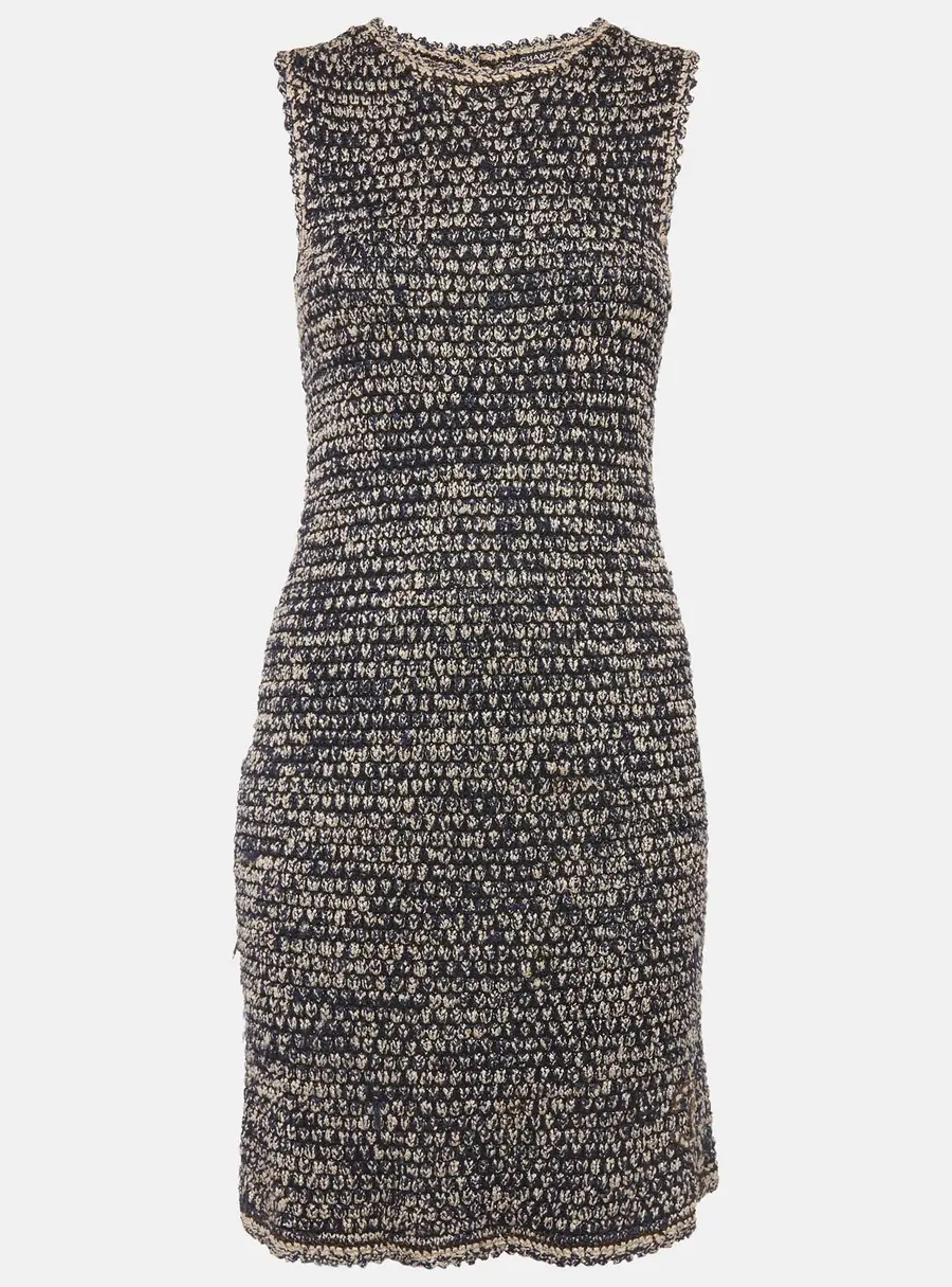 Chanel Blue/Pink Crochet Mini Dress S
