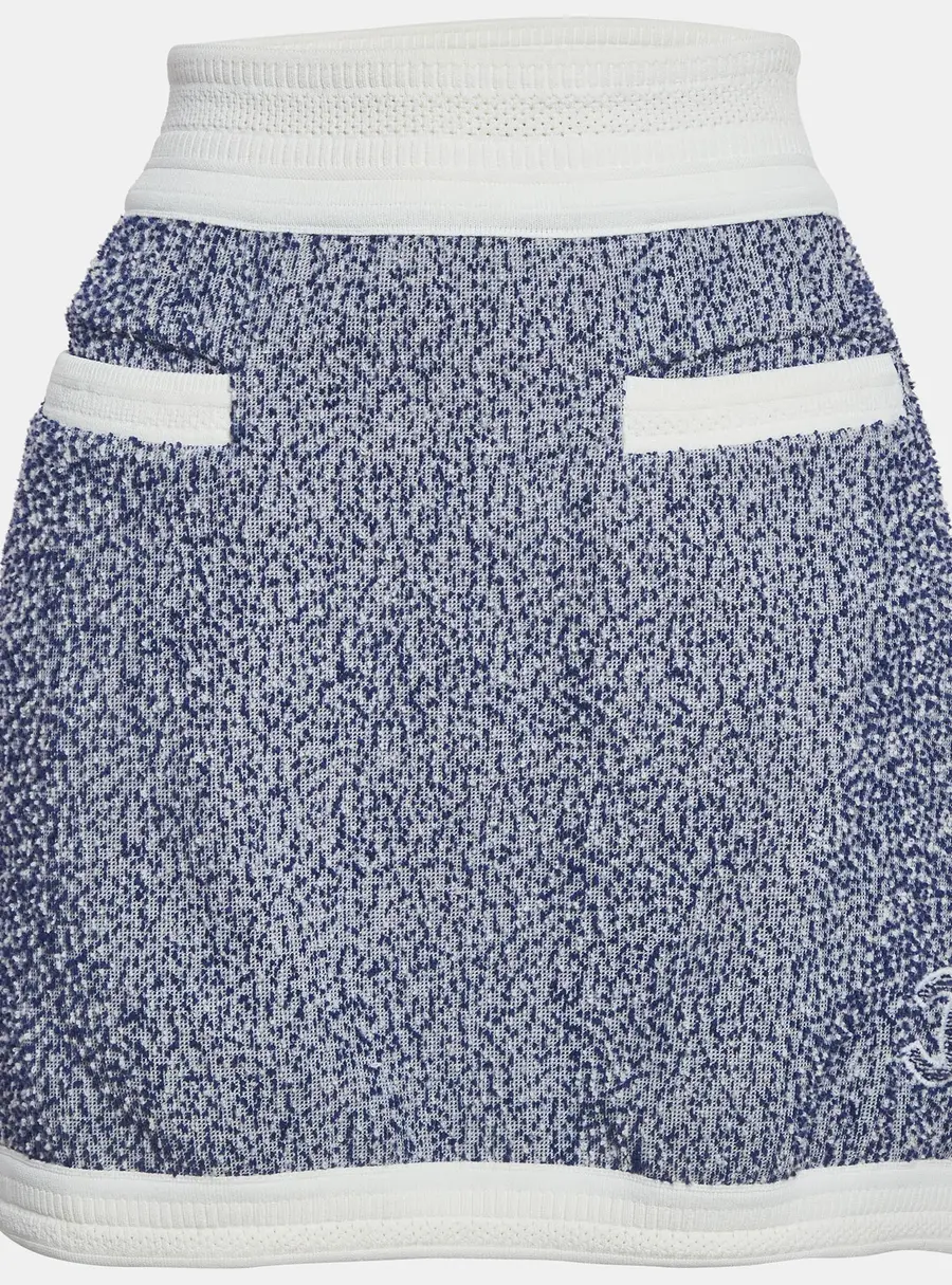 Chanel Blue Textured Knit CC Applique Mini Skirt M