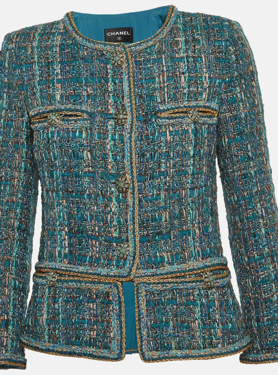 Chanel Blue 2019 Pre-Fall Tweed Jacket S