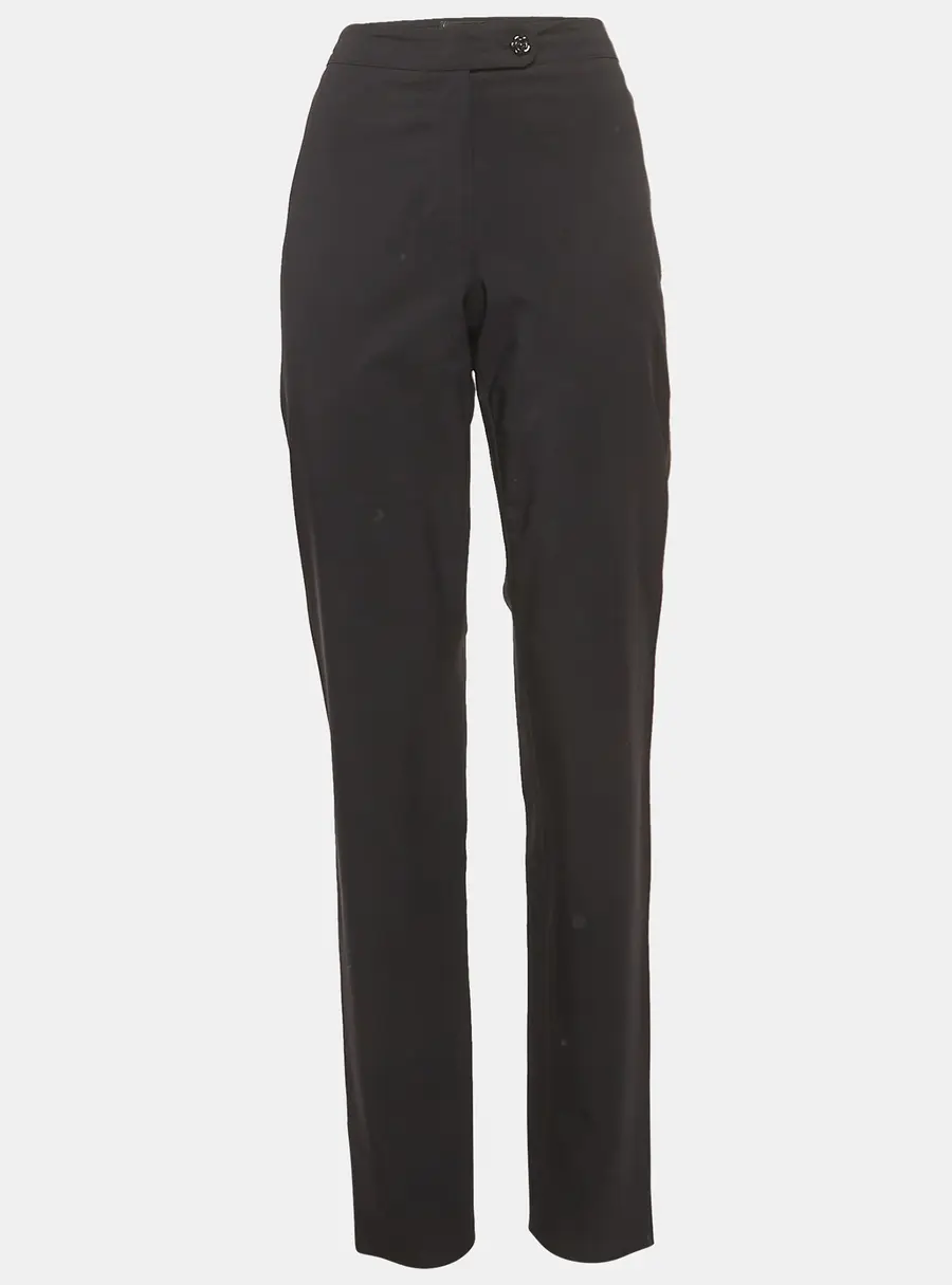 Chanel Black Crepe Formal Trousers L