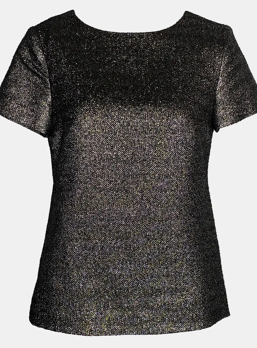 Chanel Metallic Short Sleeve Top S