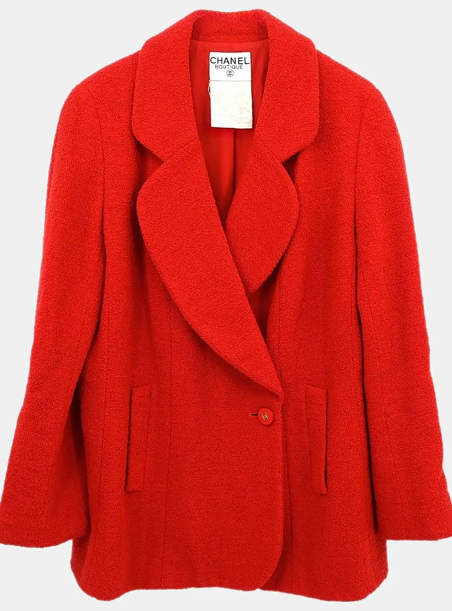 Chanel Double Breasted Jacket Red 94A #44