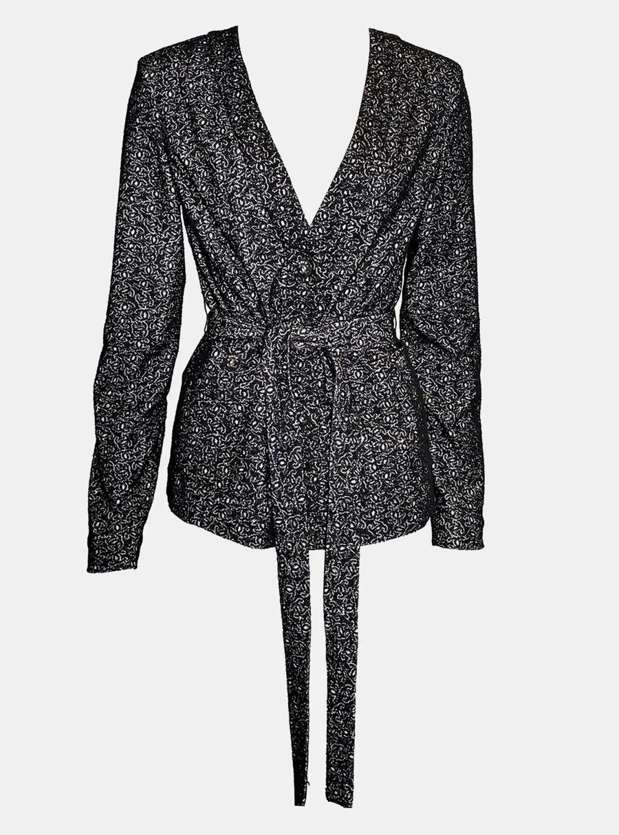 Chanel Black & White Outer with Belt FR 36