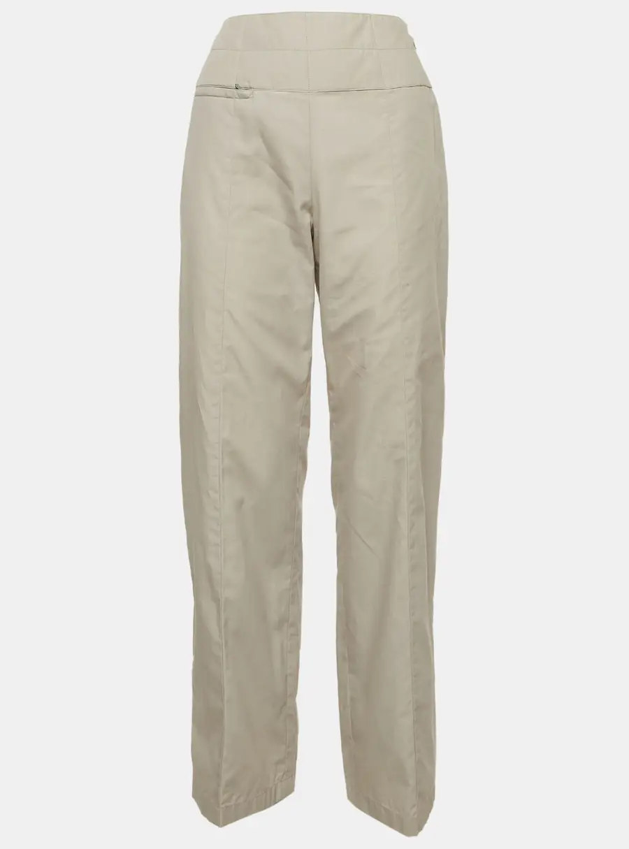 Chanel Grey Cotton Straight Fit Pants M