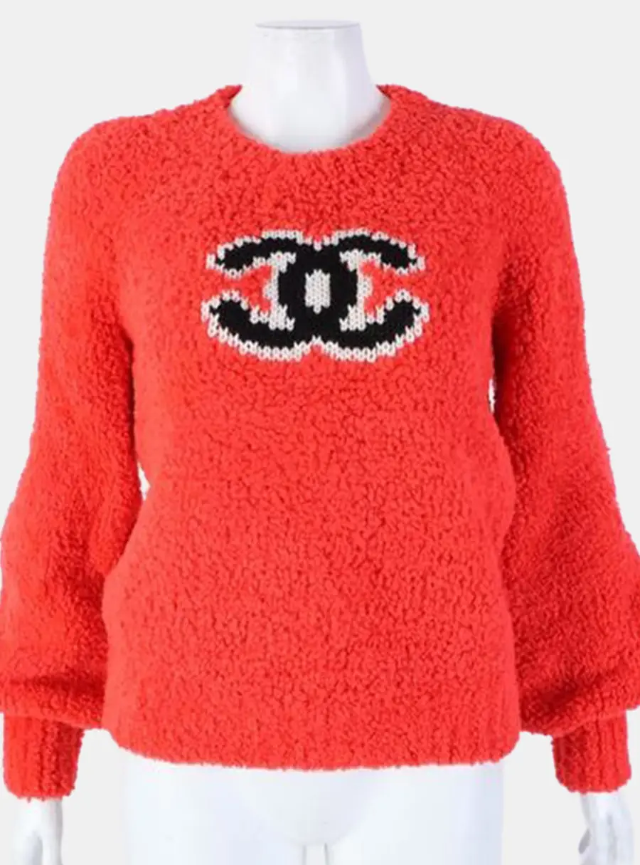Chanel long-sleeve boucle knit 36