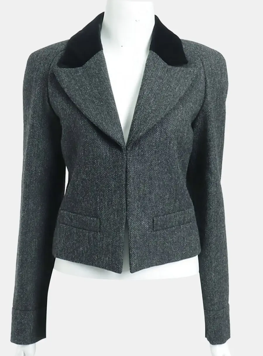 Chanel Grey Wool Jacket Size S