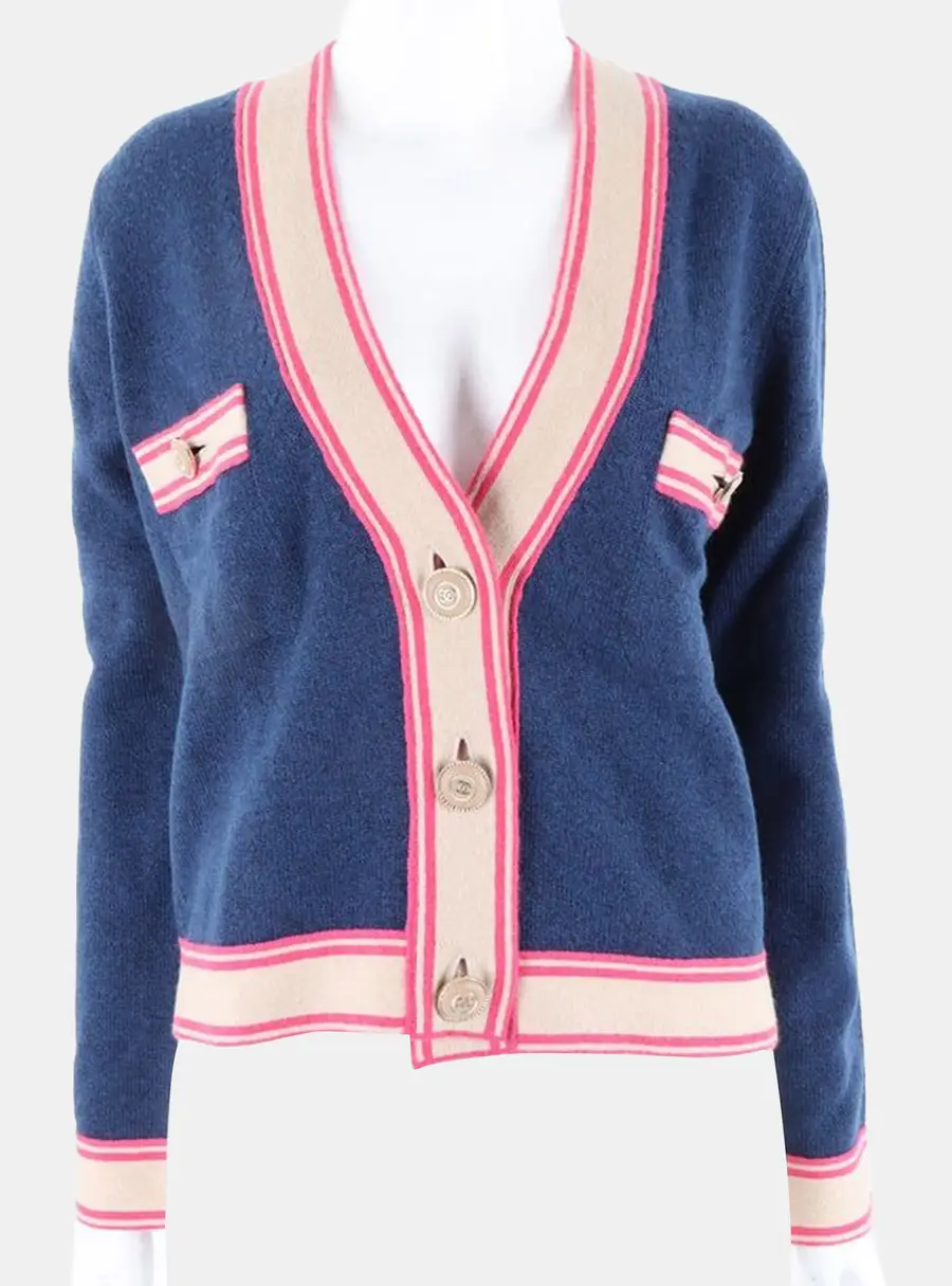 Chanel Multicolor Cashmere Cardigan IT 38