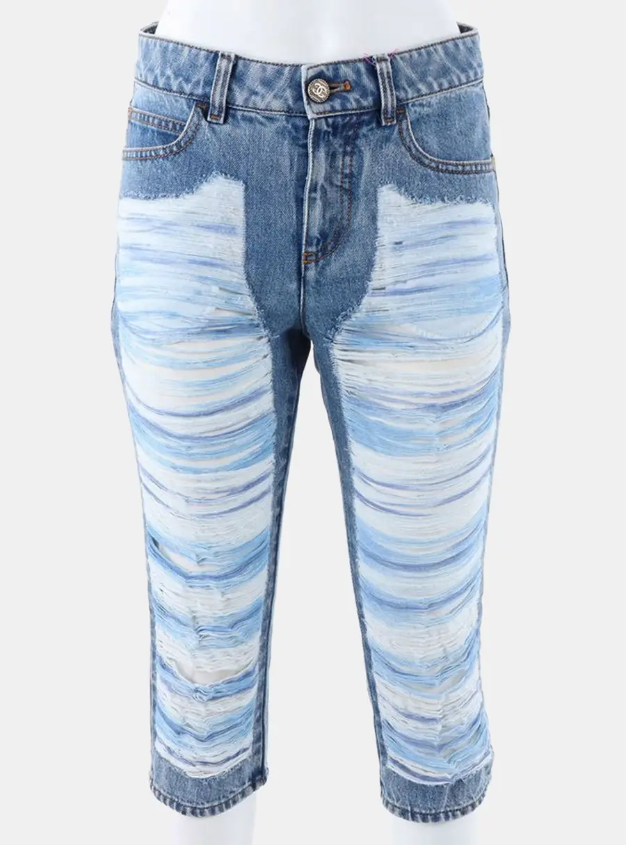 Chanel Blue Denim Pants Size XS