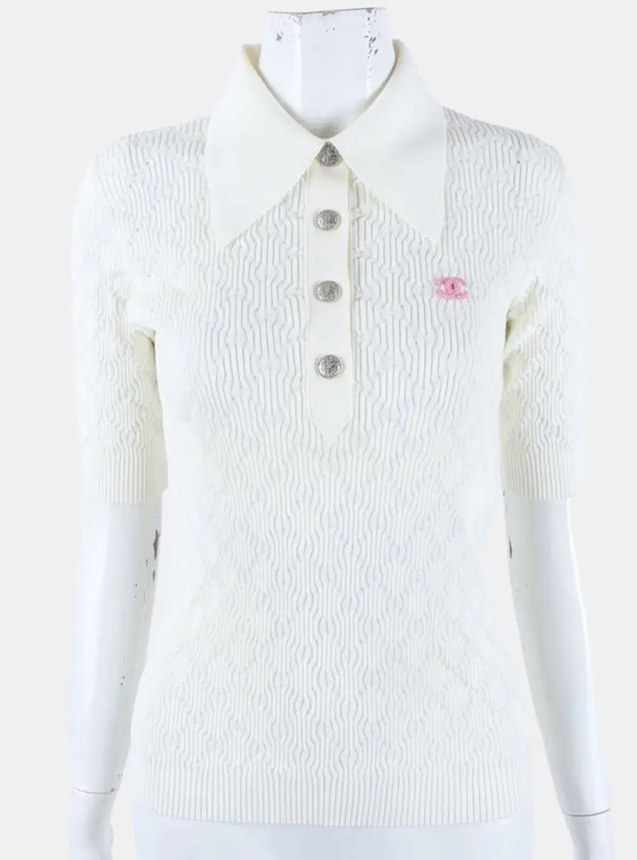Chanel White Short Sleeves Size XS