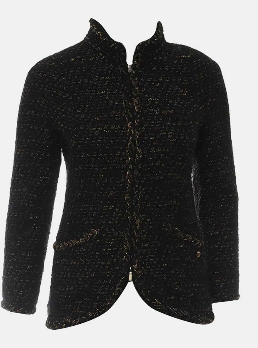 Chanel 19A Zipper Tweed Jacket FR 36