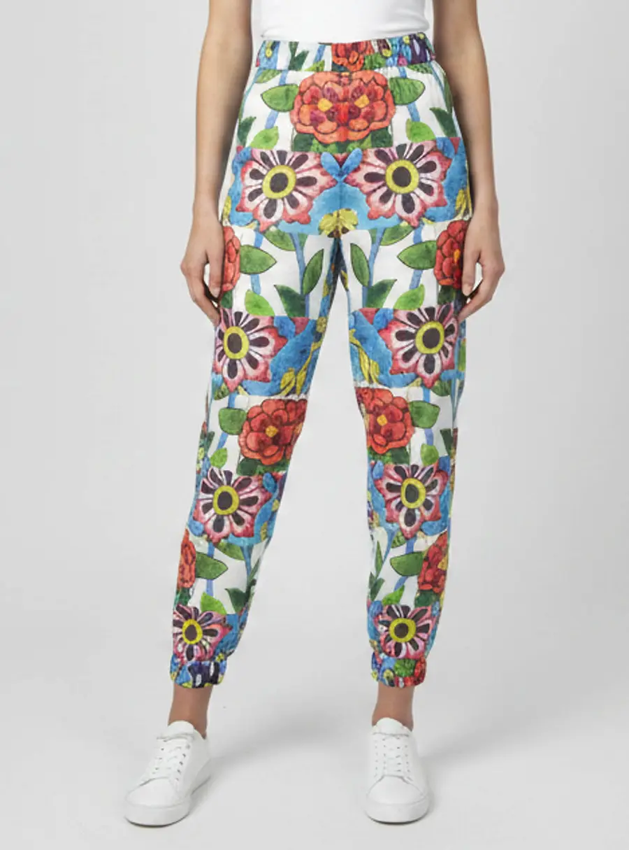 Chanel Multicolour Floral Print Cotton Harem Pants M