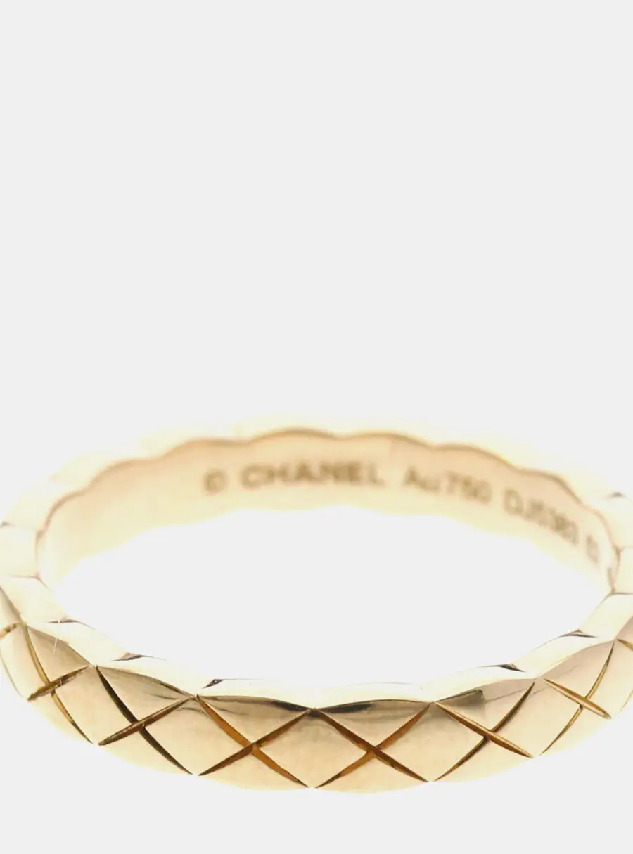 Chanel Coco Crush Ring Mini Model Pink Gold 18K Fashion No Stone Band Ring Pink Gold