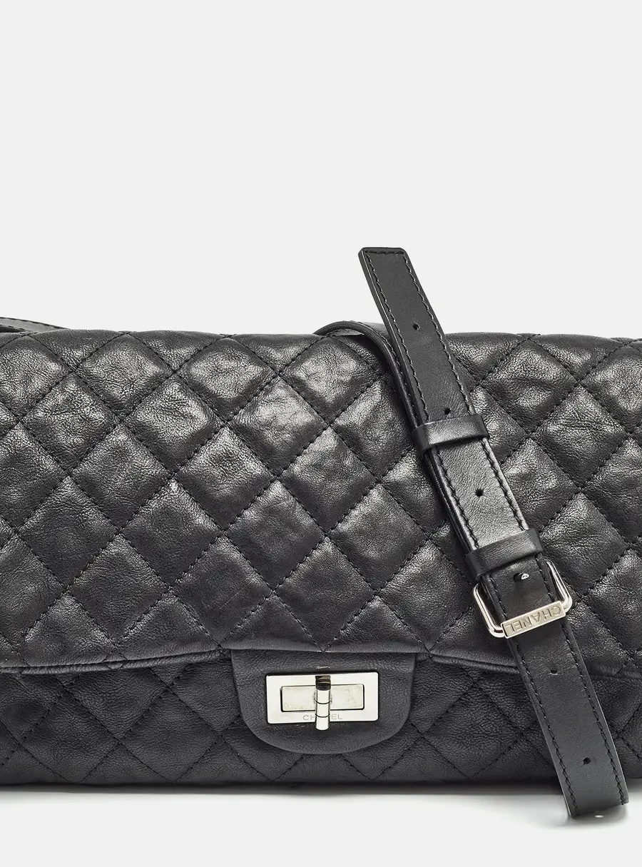 Chanel Black Quilted Leather Easy Reissue Messenger Bag
