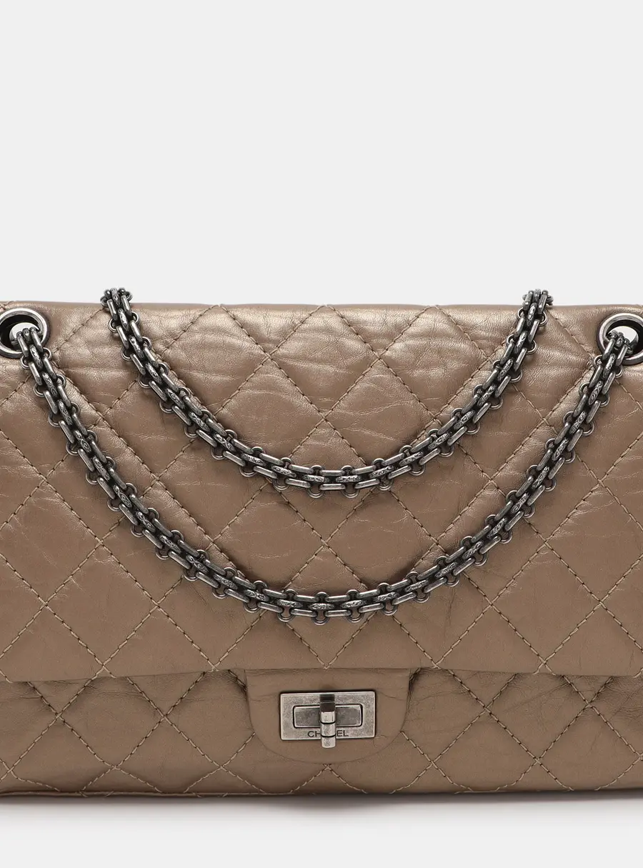 Chanel Metallic Beige Quilted Leather 226 Reissue 2.55 Flap Bag