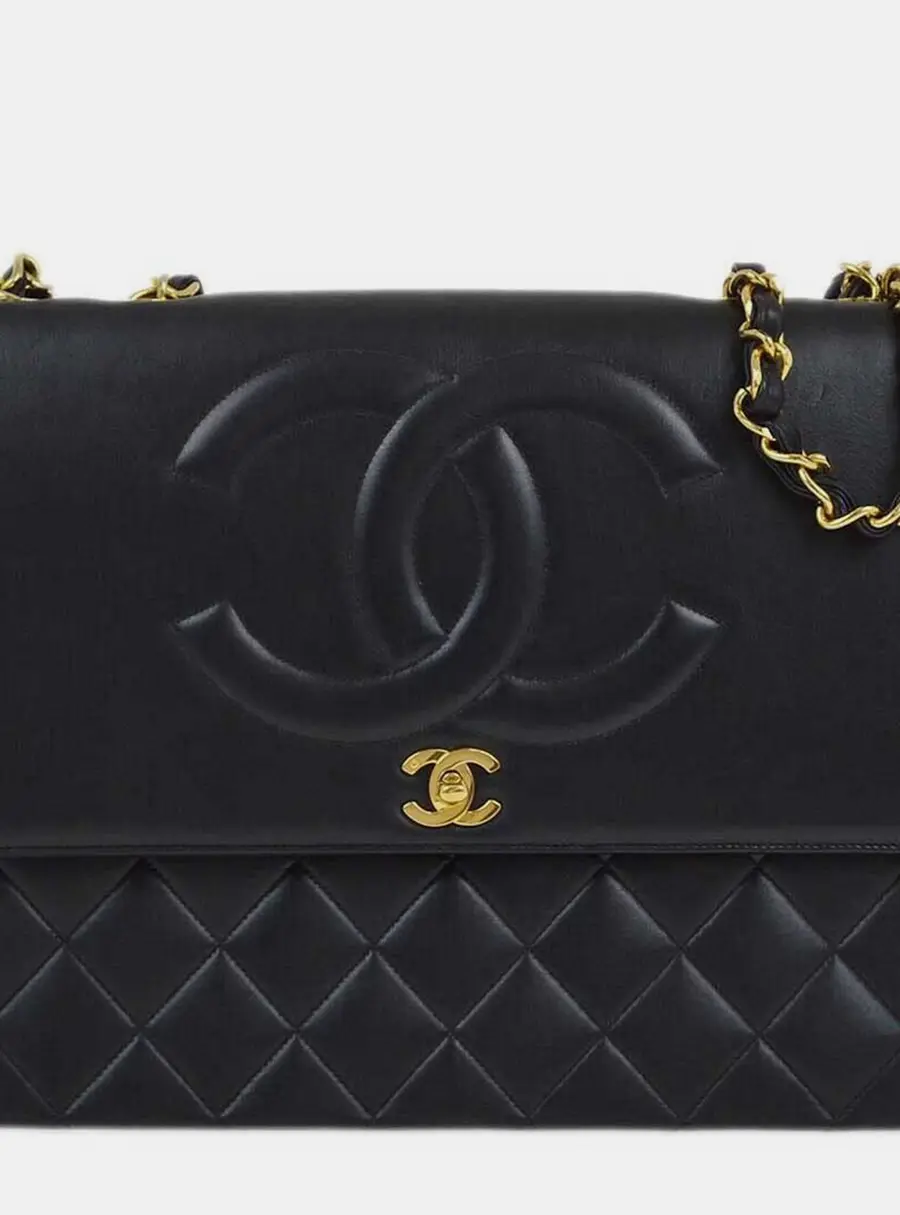 Chanel Classic Flap Maxi Black Lambskin Leather Shoulder Bag