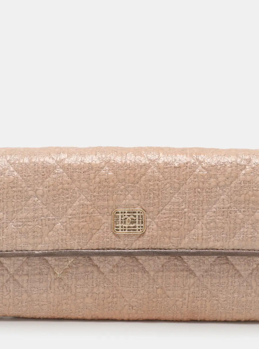 Chanel WOC Beige Coated Fabric Wallets