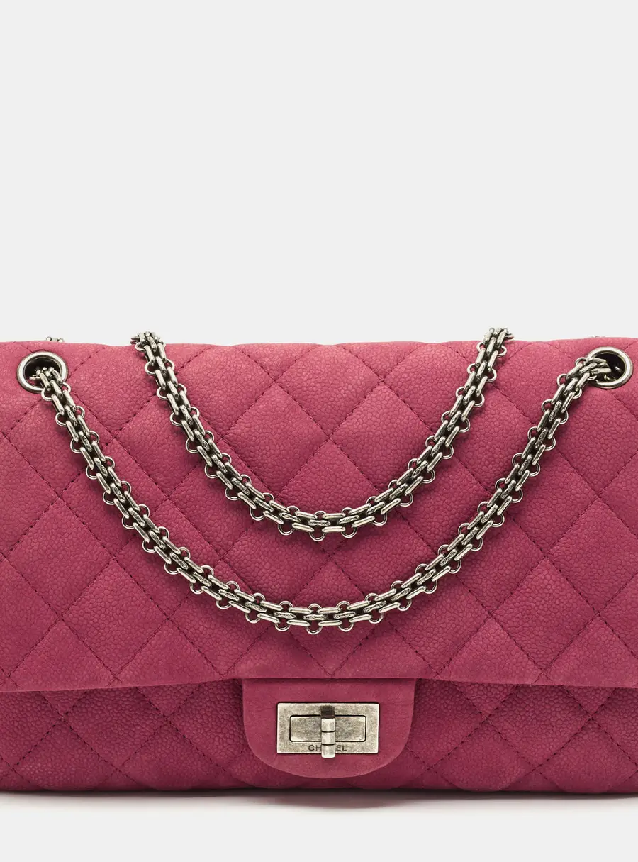 Chanel Red Quilted Nubuck Leather 227 Reissue 2.55 Flap Bag