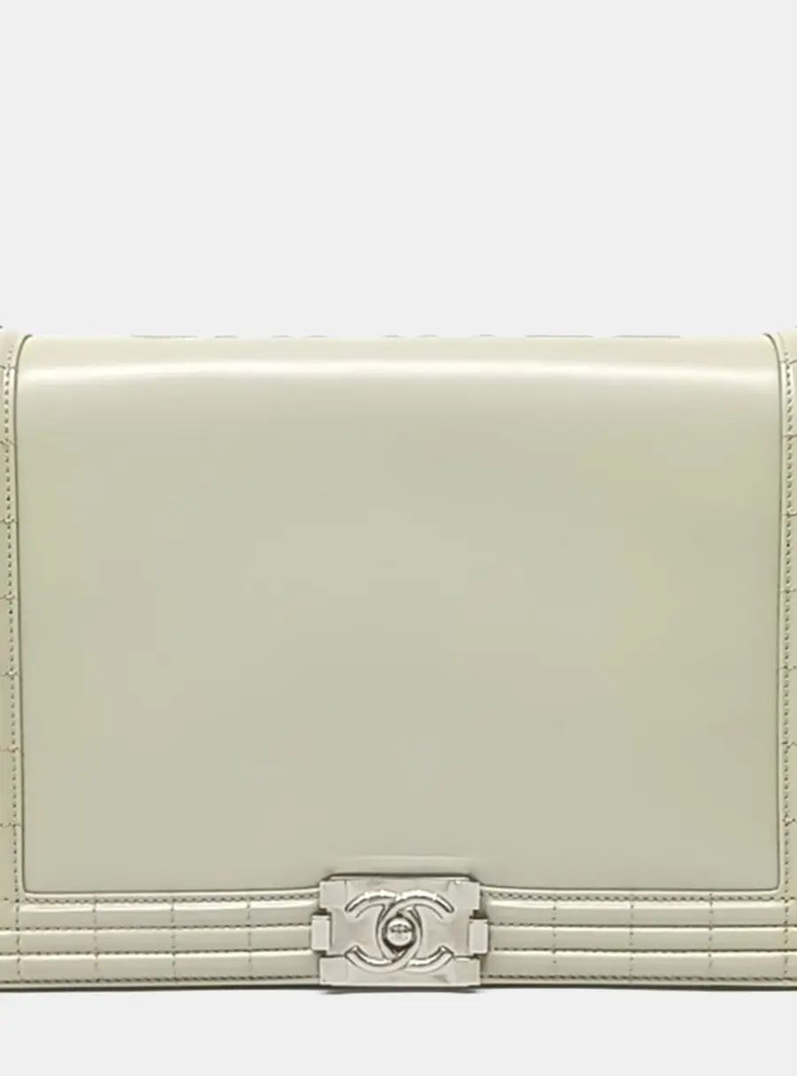 Chanel Boy Large Green Leather Shoulder Bag