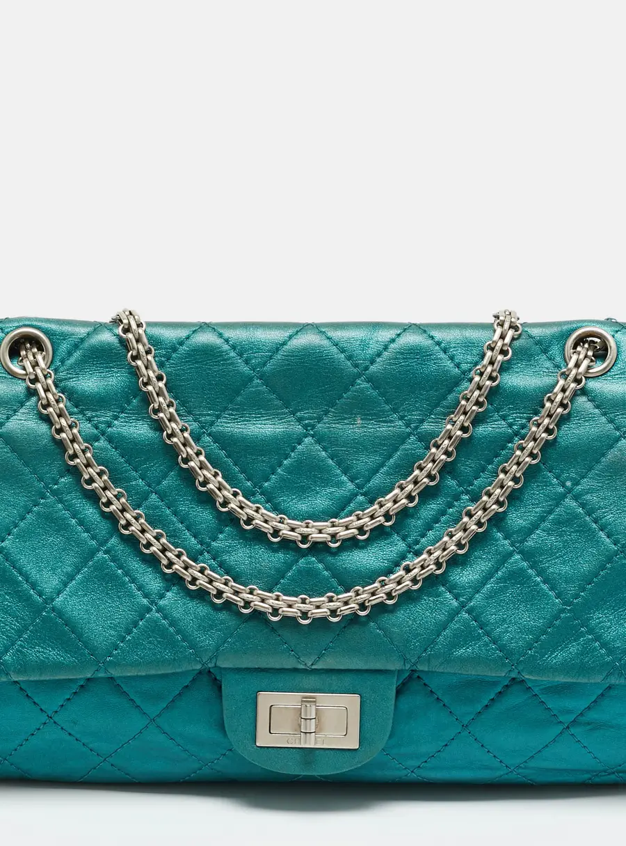Chanel Teal Green Quilted Patent Leather Classic 227 Reissue 2.55 Flap Bag