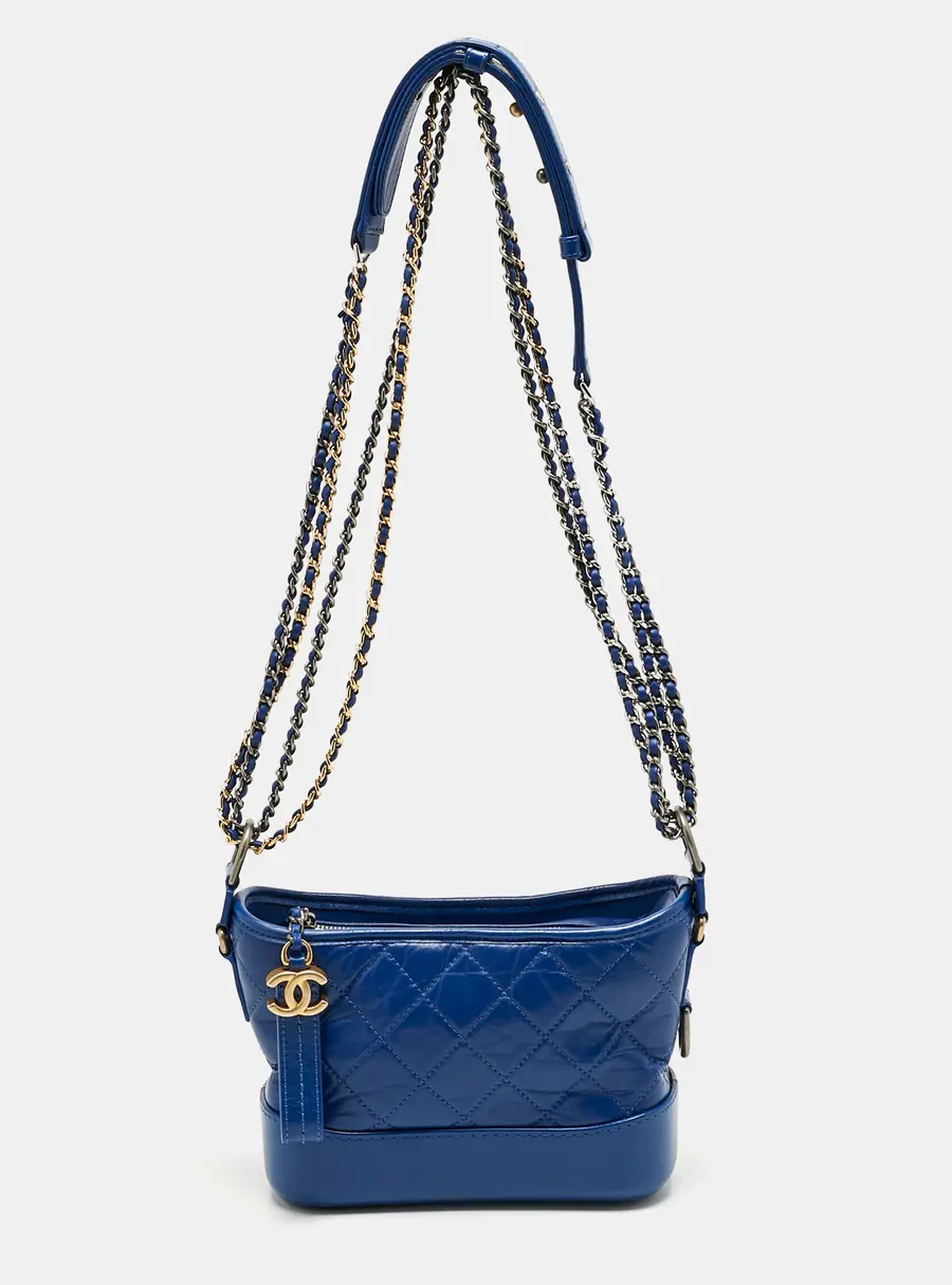 Chanel Blue Quilted Leather Small Gabrielle Bag