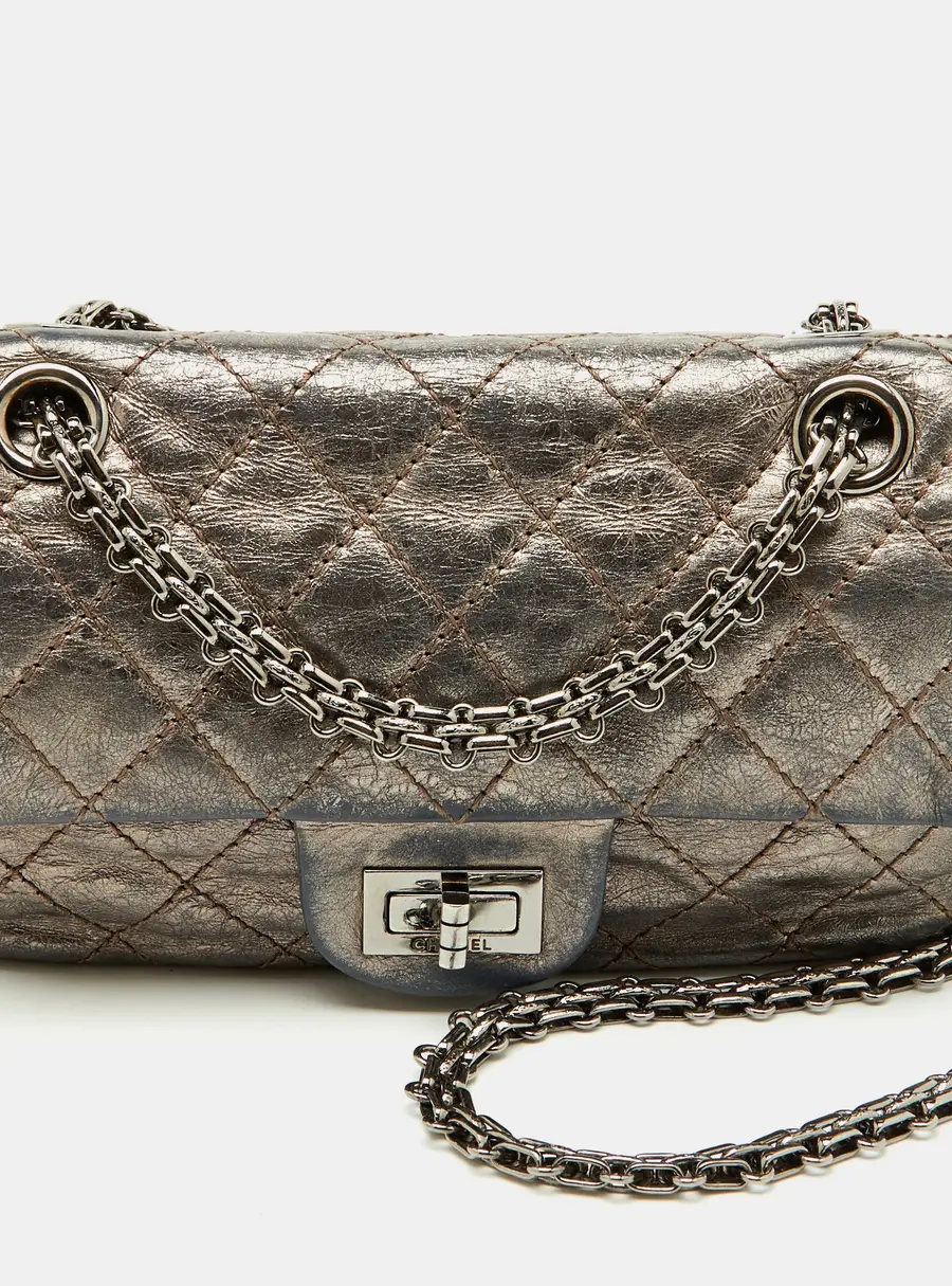 Chanel Metallic Quilted Leather Reissue 2.55 Reissue Mini Flap Bag