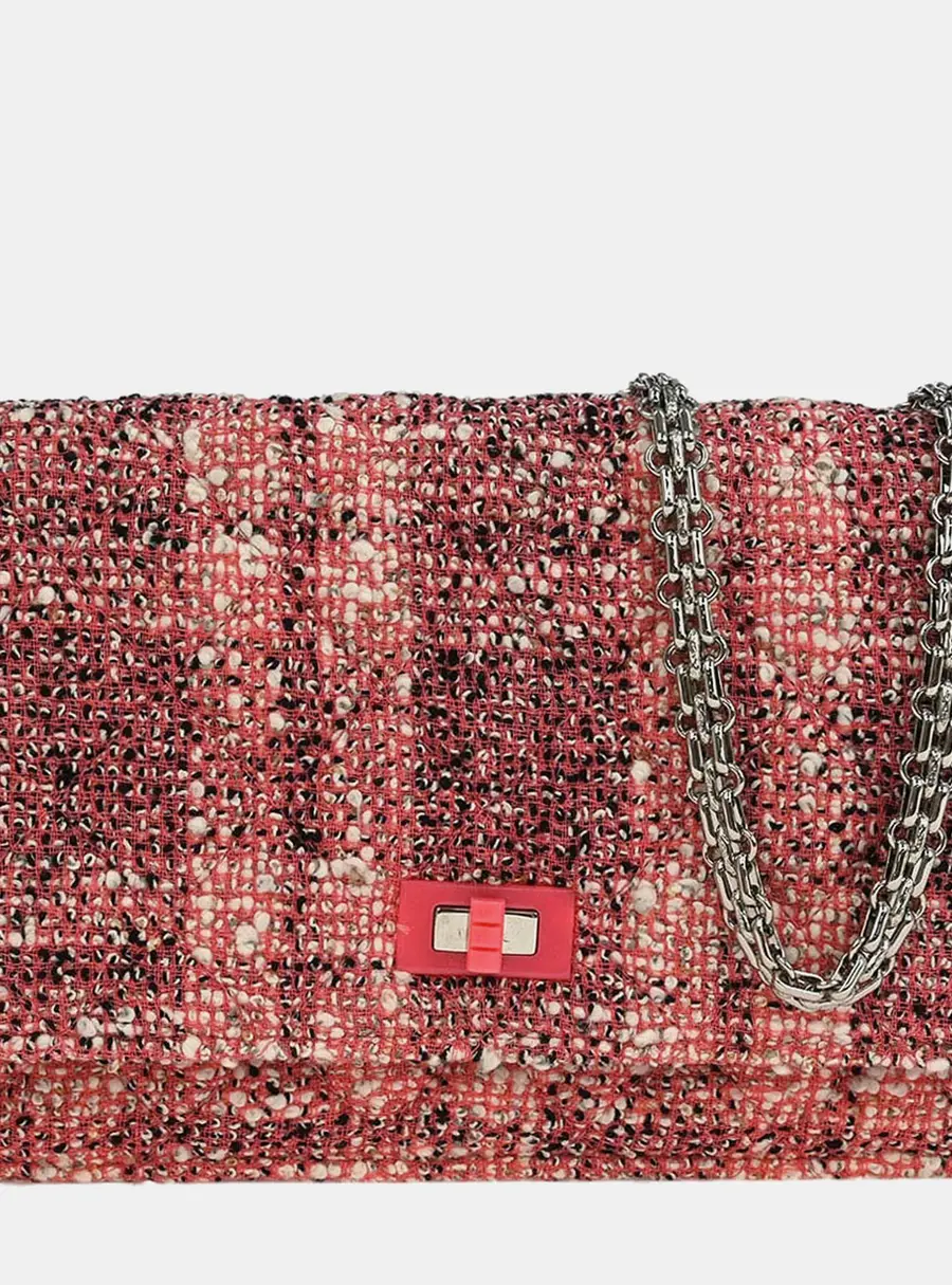Chanel Mademoiselle Lock Classic WOC Pink Tweed Shoulder Bag