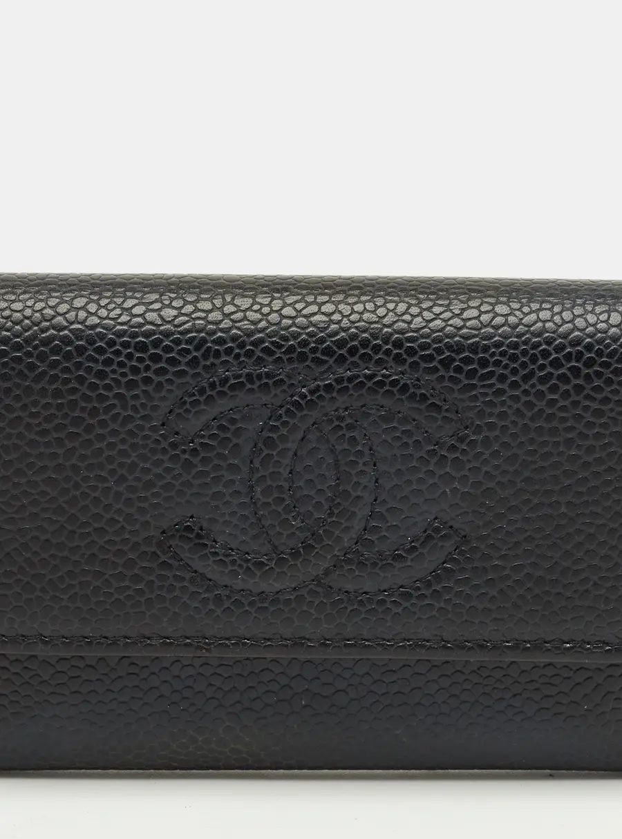 Chanel Black Caviar Leather CC Timeless Flap Card Case